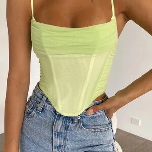 White Fox Boutique Neon Green Crop Top